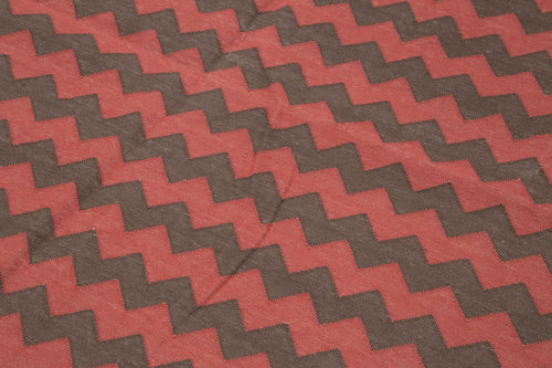 Geometric Duri Red Geometric Cotton Wool Handmade Area Rug 6'0'' x 8'11''
