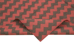 Geometric Duri Red Geometric Cotton Wool Handmade Area Rug 6'0'' x 8'11''
