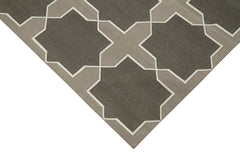 Geometric Duri Grey Geometric Cotton Wool Handmade Area Rug 6'3'' x 8'11''