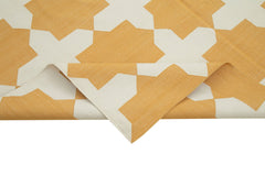 Geometric Duri Yellow Geometric Cotton Wool Handmade Area Rug 6'2'' x 8'11''