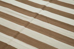 Geometric Duri Brown Geometric Cotton Wool Handmade Area Rug 6'0'' x 8'11''