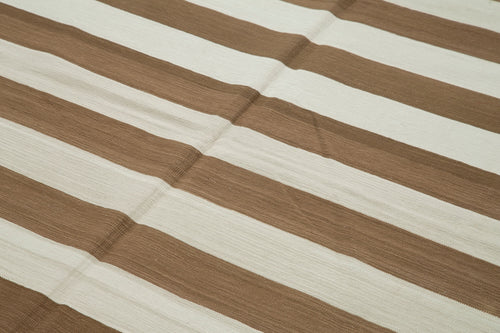 Geometric Duri Brown Geometric Cotton Wool Handmade Area Rug 6'0'' x 8'11''