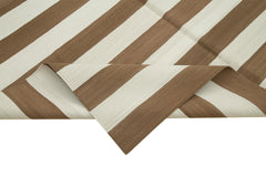 Geometric Duri Brown Geometric Cotton Wool Handmade Area Rug 6'0'' x 8'11''