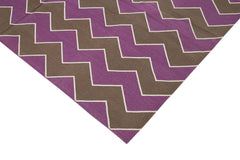 Geometric Duri Brown Geometric Cotton Wool Handmade Area Rug 6'2'' x 8'11''
