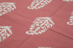 Geometric Duri Red Geometric Cotton Wool Handmade Area Rug 5'11'' x 8'11''