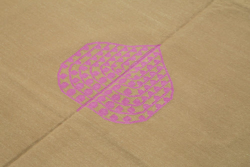 Geometric Duri Brown Geometric Cotton Wool Handmade Area Rug 5'10'' x 8'10''