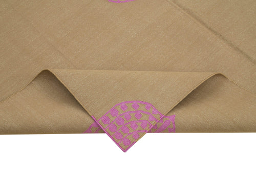 Geometric Duri Brown Geometric Cotton Wool Handmade Area Rug 5'10'' x 8'10''