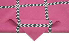 Geometric Duri Purple Geometric Cotton Wool Handmade Area Rug 6'0'' x 8'7''