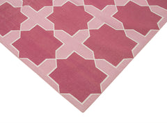 Geometric Duri Purple Geometric Cotton Wool Handmade Area Rug 6'2'' x 9'0''