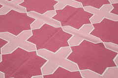 Geometric Duri Purple Geometric Cotton Wool Handmade Area Rug 6'2'' x 9'0''