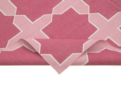 Geometric Duri Purple Geometric Cotton Wool Handmade Area Rug 6'2'' x 9'0''