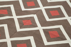 Geometric Duri Brown Geometric Cotton Wool Handmade Area Rug 6'0'' x 8'11''