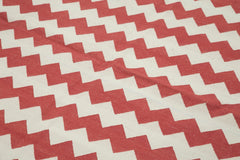 Geometric Duri Red Geometric Cotton Wool Handmade Area Rug 6'0'' x 8'10''