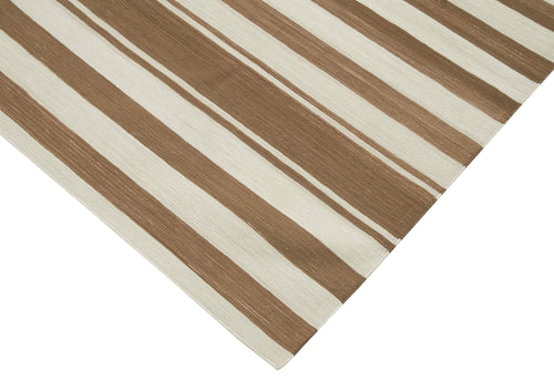 Geometric Duri Brown Geometric Cotton Wool Handmade Area Rug 6'0'' x 9'1''