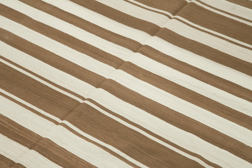 Geometric Duri Brown Geometric Cotton Wool Handmade Area Rug 6'0'' x 9'1''