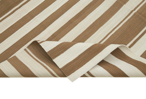 Geometric Duri Brown Geometric Cotton Wool Handmade Area Rug 6'0'' x 9'1''