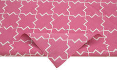 Geometric Duri Pink Geometric Cotton Wool Handmade Area Rug 6'1'' x 8'11''