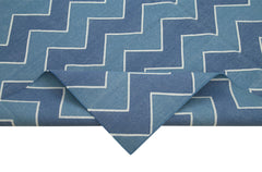 Geometric Duri Blue Geometric Cotton Wool Handmade Area Rug 6'2'' x 8'10''