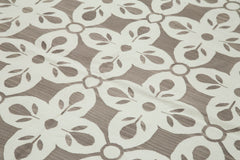 Geometric Duri Grey Geometric Cotton Wool Handmade Area Rug 5'10'' x 9'1''