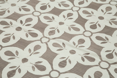 Geometric Duri Grey Geometric Cotton Wool Handmade Area Rug 5'10'' x 9'1''