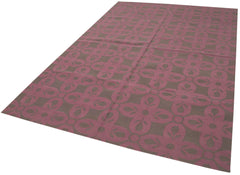 Geometric Duri Brown Geometric Cotton Wool Handmade Area Rug 6'1'' x 8'10''