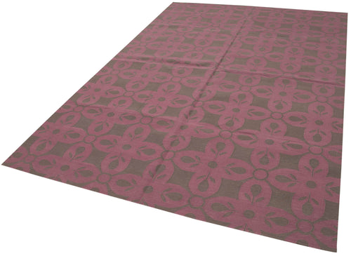 Geometric Duri Brown Geometric Cotton Wool Handmade Area Rug 6'1'' x 8'10''