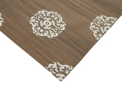 Geometric Duri Brown Geometric Cotton Wool Handmade Area Rug 5'11'' x 8'10''