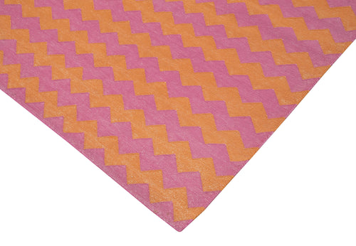 Geometric Duri Purple Geometric Cotton Wool Handmade Area Rug 6'0'' x 8'11''
