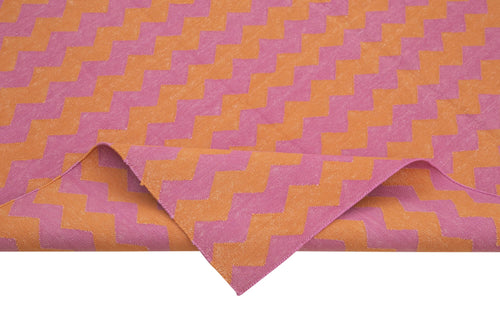 Geometric Duri Purple Geometric Cotton Wool Handmade Area Rug 6'0'' x 8'11''