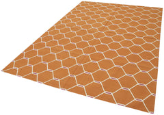 Geometric Duri Orange Geometric Cotton Wool Handmade Area Rug 6'0'' x 8'9''
