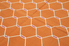 Geometric Duri Orange Geometric Cotton Wool Handmade Area Rug 6'0'' x 8'9''