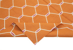 Geometric Duri Orange Geometric Cotton Wool Handmade Area Rug 6'0'' x 8'9''