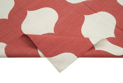 Geometric Duri Red Geometric Cotton Wool Handmade Area Rug 6'1'' x 8'10''