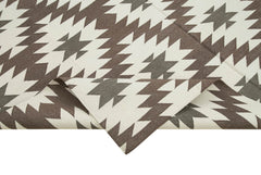 Geometric Duri Brown Geometric Cotton Wool Handmade Area Rug 5'9'' x 8'10''