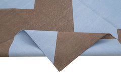 Geometric Duri Blue Geometric Cotton Wool Handmade Area Rug 6'3'' x 8'10''