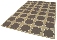 Geometric Duri Brown Geometric Cotton Wool Handmade Area Rug 6'3'' x 9'1''