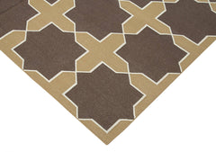 Geometric Duri Brown Geometric Cotton Wool Handmade Area Rug 6'3'' x 9'1''