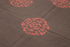 Geometric Duri Brown Geometric Cotton Wool Handmade Area Rug 6'0'' x 8'11''