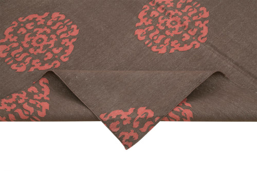 Geometric Duri Brown Geometric Cotton Wool Handmade Area Rug 6'0'' x 8'11''