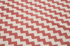 Geometric Duri Red Geometric Cotton Wool Handmade Area Rug 6'0'' x 8'10''