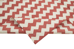 Geometric Duri Red Geometric Cotton Wool Handmade Area Rug 6'0'' x 8'10''