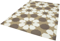 Geometric Duri Brown Geometric Cotton Wool Handmade Area Rug 6'2'' x 8'9''