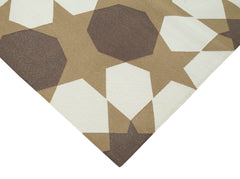 Geometric Duri Brown Geometric Cotton Wool Handmade Area Rug 6'2'' x 8'9''
