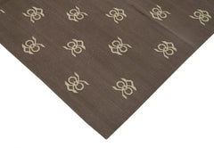 Geometric Duri Brown Geometric Cotton Wool Handmade Area Rug 6'2'' x 9'0''