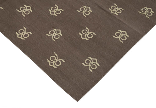 Geometric Duri Brown Geometric Cotton Wool Handmade Area Rug 6'2'' x 9'0''