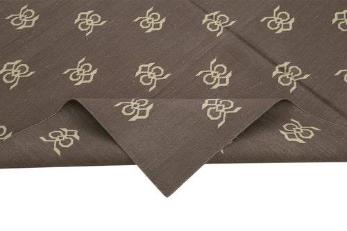 Geometric Duri Brown Geometric Cotton Wool Handmade Area Rug 6'2'' x 9'0''