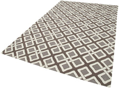 Geometric Duri Brown Geometric Cotton Wool Handmade Area Rug 6'2'' x 9'0''