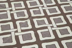 Geometric Duri Brown Geometric Cotton Wool Handmade Area Rug 6'2'' x 9'0''