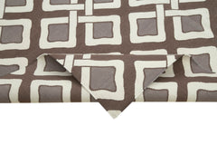 Geometric Duri Brown Geometric Cotton Wool Handmade Area Rug 6'2'' x 9'0''
