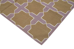 Geometric Duri Brown Geometric Cotton Wool Handmade Area Rug 6'3'' x 8'10''
